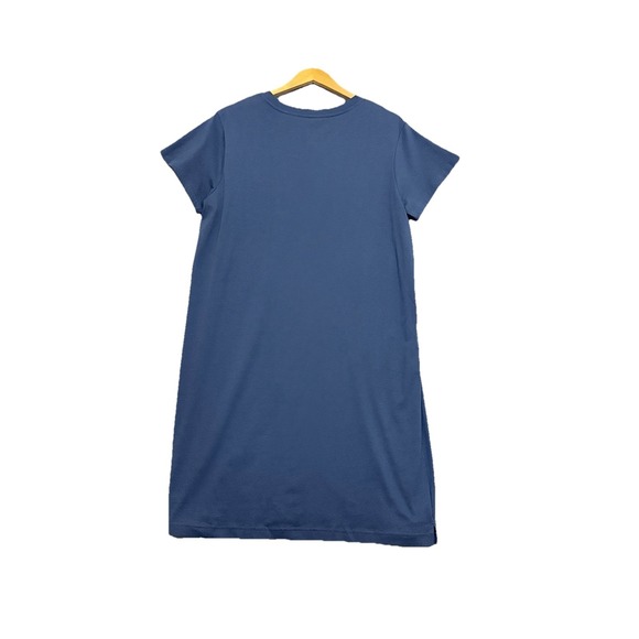 Pact 100% Organic Cotton T Shirt Dress Size XL Minimalist Casual Pocket Navy - Picture 3 of 9